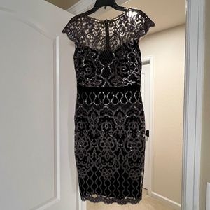 Tadashi Shoji Black and Silver Dress